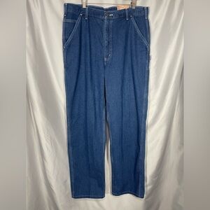 Carhartt Loose Original Fit Dungarees Work Denim Blue Jeans Cargo Men’s 38x36